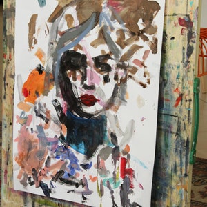 Original Art Portrait Painting, Abstract Woman Art Print, Contemporary Face Artwork, Hand-Painted Art, Women Face Painting, Handmade Art