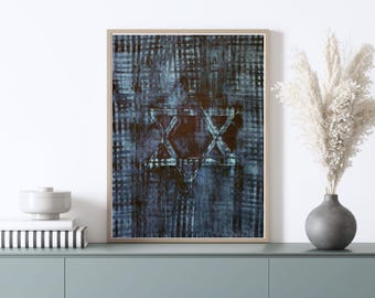 Jewish Artwork Star Of David Original Painting: Art From Israel Modern Judaica