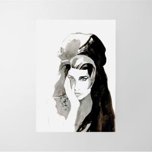 Amy Whinehouse Portrait Painting, Amy Winehouse Abstract Poster, Amy Winehouse Print, Amy Winehouse Art, Amy Winehouse Minimal Artwork
