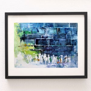 Jerusalem Print Jewish Painting ,Jerusalem Art Kotel Painting, Israeli Art Jerusalem Painting, Israel Art Modern Judaica Art From Israel