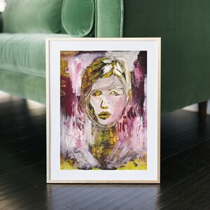 Abstract Face Art, Original Portrait Acrylic Painting, Figurative Painting Abstract Woman Portrait Painting, Female Face Abstract Artwork
