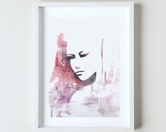 Original Watercolor Painting Portrait, Watercolor Abstract Face Art, Abstract Portrait Figurative Art Acuarela Original, Figurative Painting