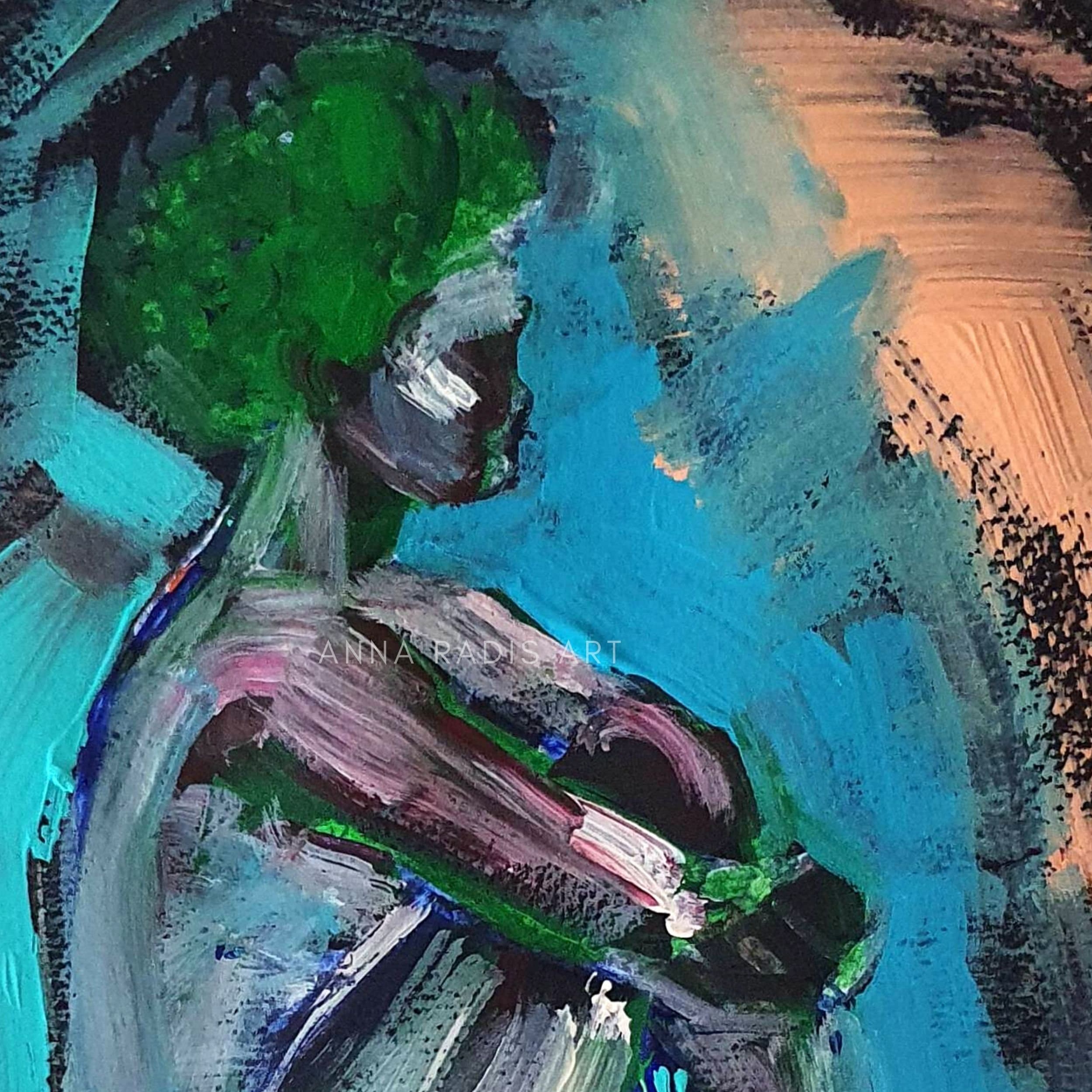 Figurative Nude Painting, Naked Woman Art, Half Nude Painting, Body Art