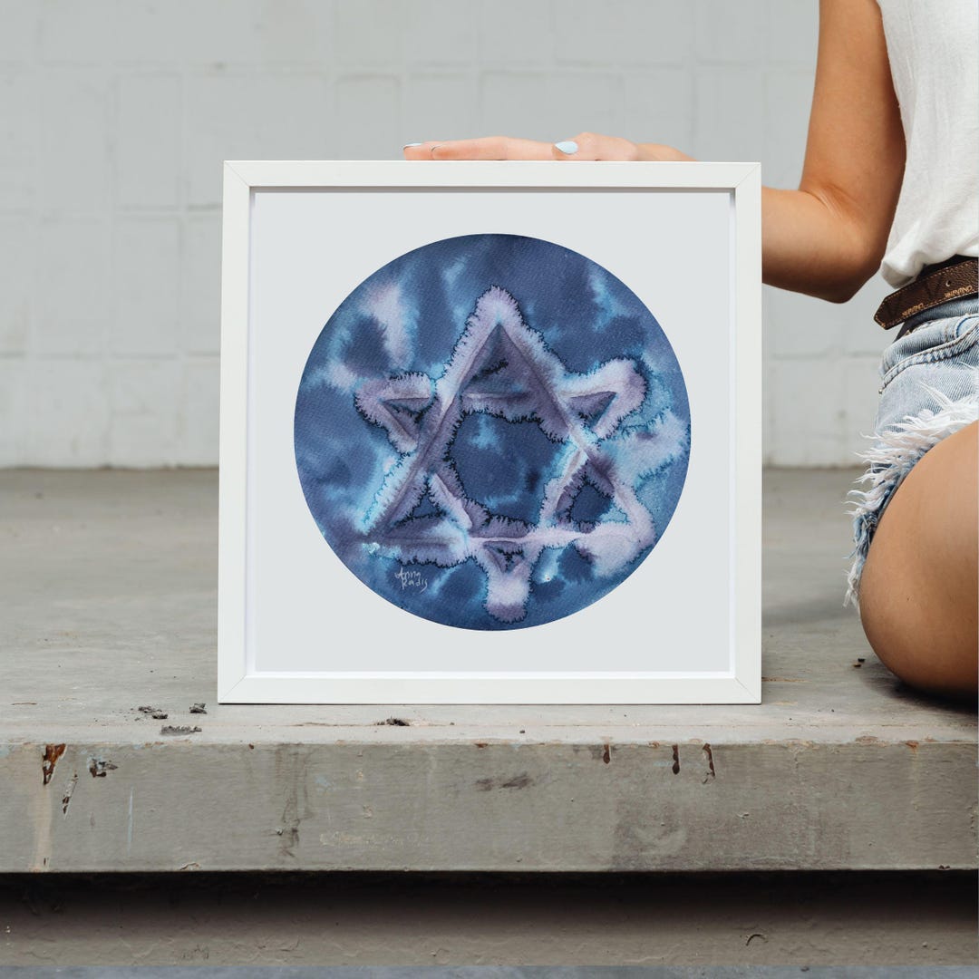 Watercolor Star of David Painting: Modern Jewish Art From Israel - Etsy