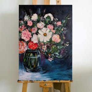 Floral Still Life Painting Floral Bouquet, Original Floral Painting, Flower Vase Painting, Original Artwork Impressionist Floral Painting