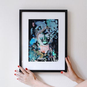 Figurative Painting Abstract Woman Portrait, Abstract Portrait Painting, Figurative Art Female Figure Art, Feminine Art Abstract Face Art