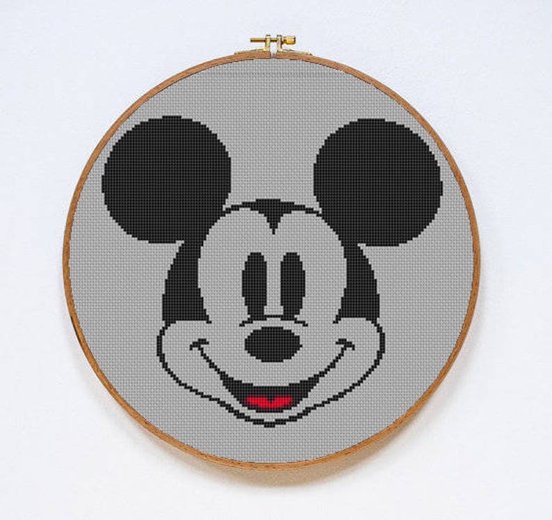 Mickey Mouse Cross Stitch Pattern Modern Cross Stitch Etsy