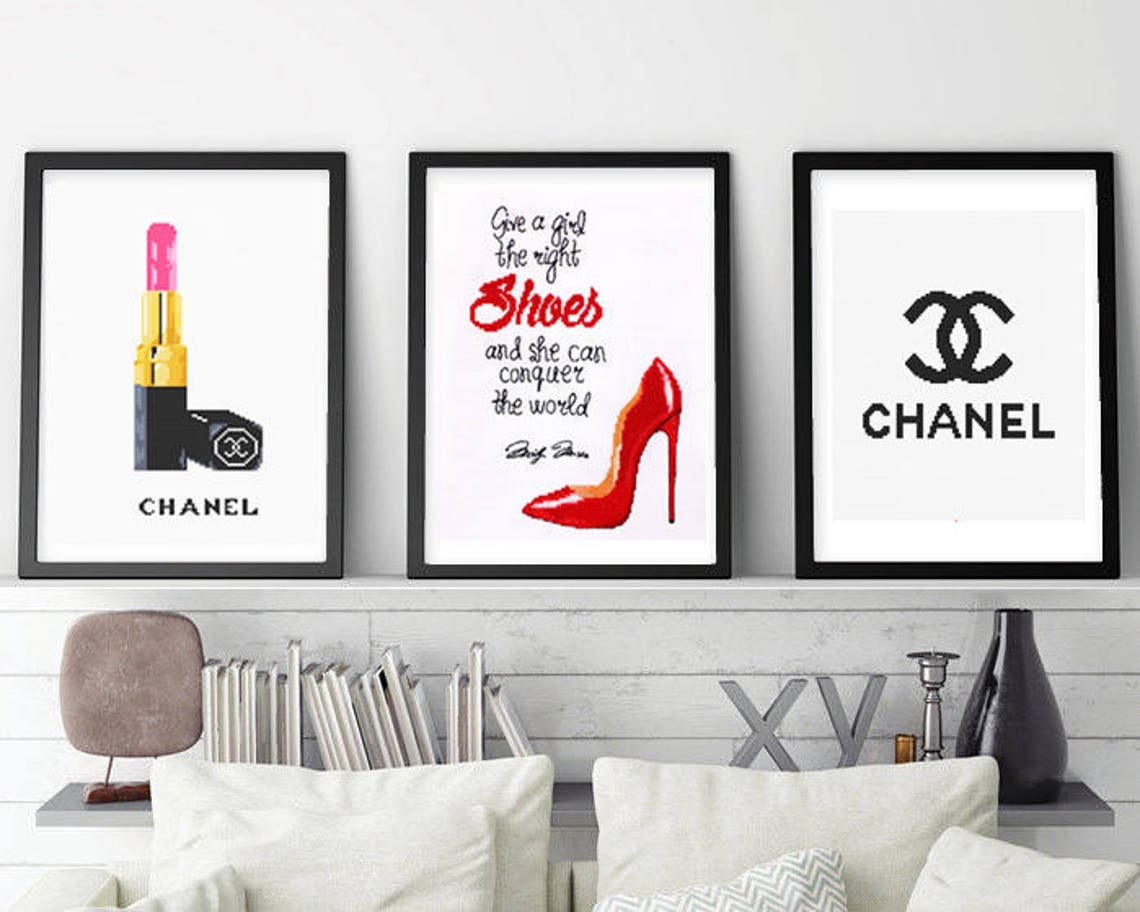 Chanel Lipstick Cross Stitch Pattern Modern Cross Stitch | Etsy