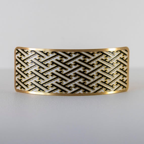 Gold-plated Steel Wedding Hair Clip | Black and Gold  display picture 1