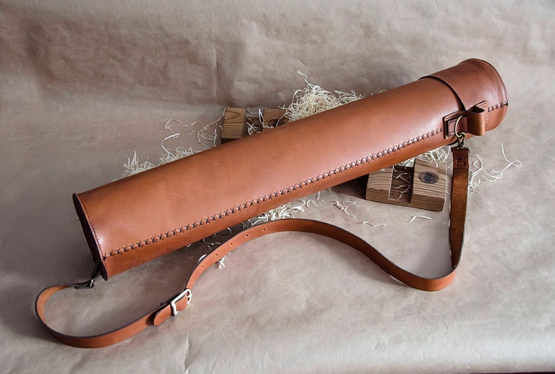 Map tube case leather document tube holder 275/5.3 in Etsy