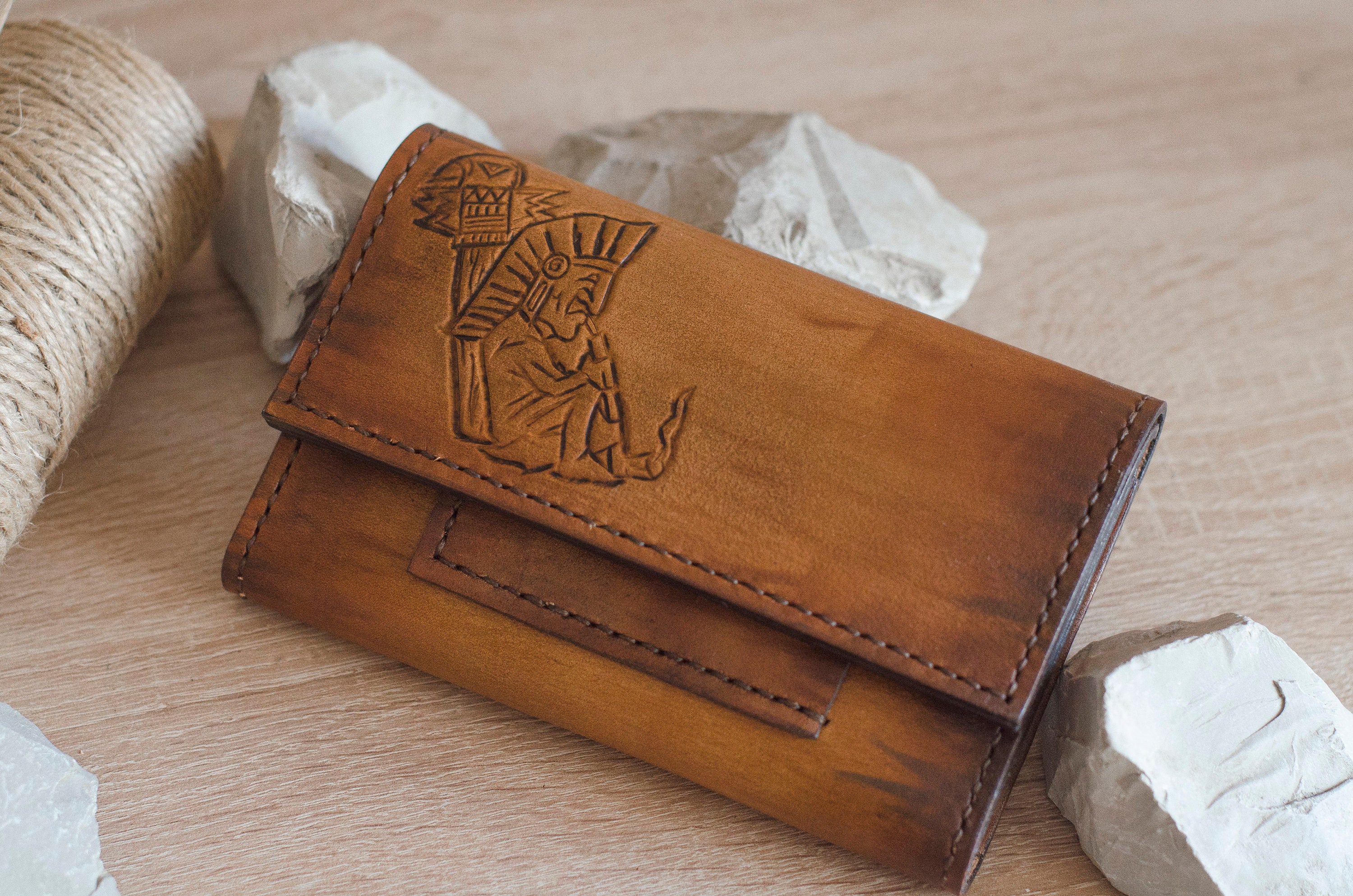 Handmade exclusive leather tobacco pouch Handcrafted leather Etsy