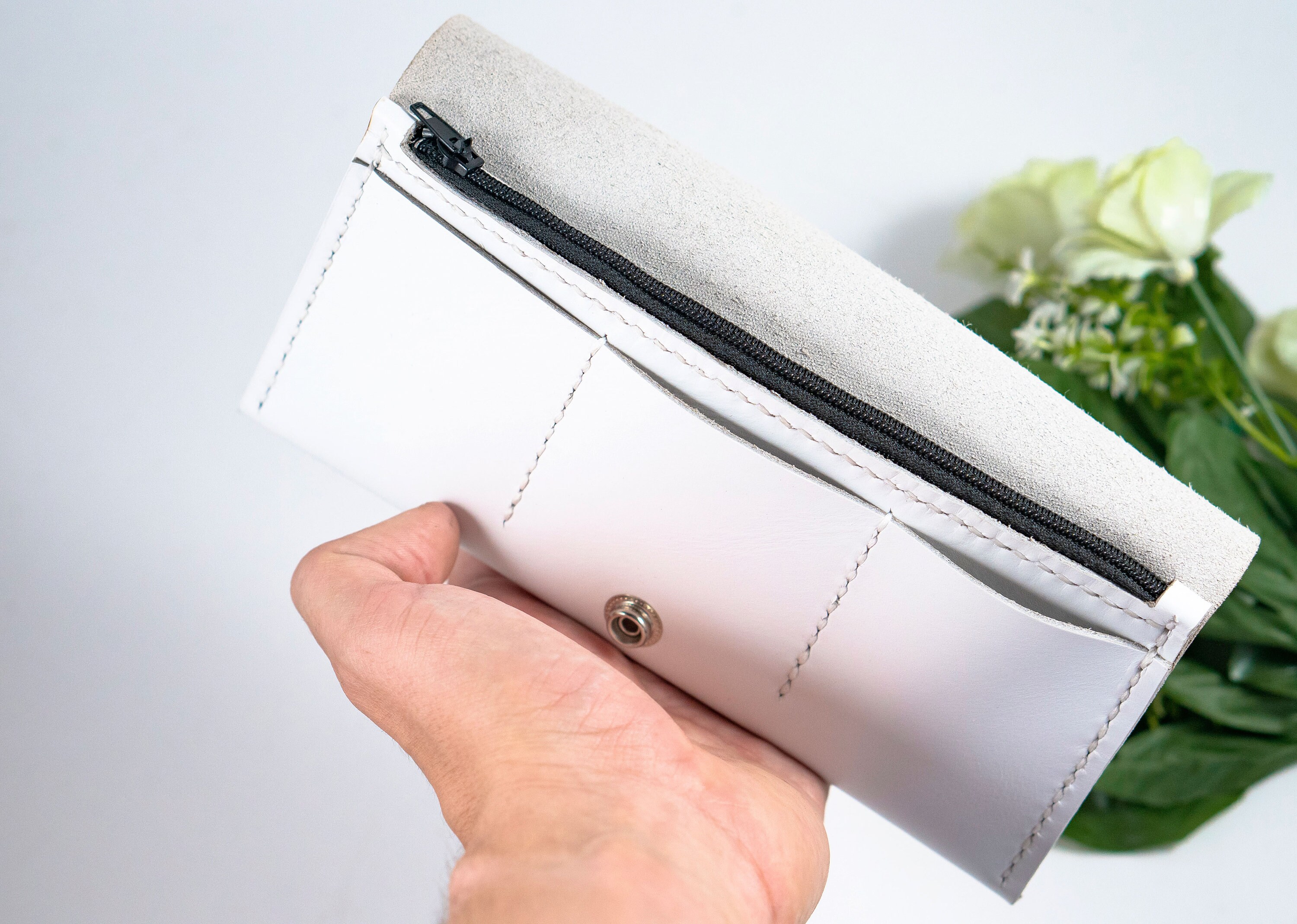 Minimalist Premium White Zipper WalletLarge White PurseCoin Etsy