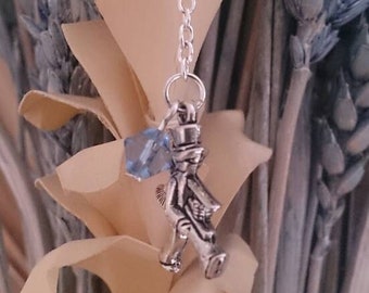 Something blue, chimney sweep, good luck wedding charm,bridal gift, lobster clasp to clip on garter,silver drop chain, silver chimney sweep