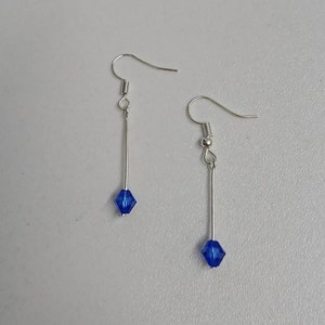 Silver drop earrings,blue earrings, bridesmaid earrings,something blue earrings,bridal jewellery,bridal jewelry,birthday gift,Christmas gift