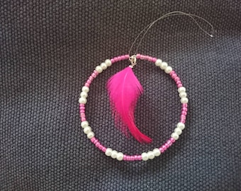 Dreamcatcher, pink dreamcatcher, baby girl gift, gift for her, baby gift, baby boy pearl dreamcatcher, baby miniature dreamcatcher.