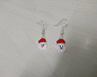 Santa earrings, father Christmas earrings, father Xmas earrings, red and white Christmas earrings,Xmas earrings, Christmas earrings,