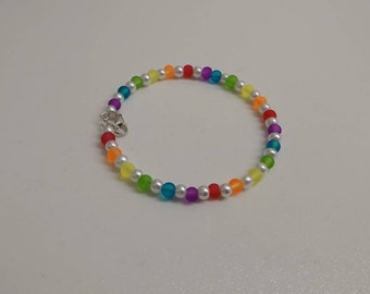 Handmade Rainbow Beaded LGBT Pride Bracelet