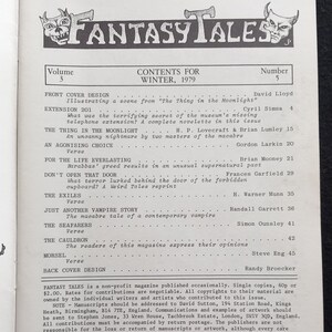 Stephen Jones ed Fantasy Tales Volume 3 Numéro 5 Hiver 1979 H.P. Lovecraft, Brian Lumley, Frances Garfield, Brian Mooney image 4