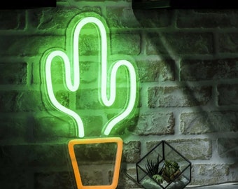 Cactus |  LED Neon Sign, Home Decor, Cactus Wall Art, Cactus Art, Neon Cactus Sign, Cactus Party, Cactus Lights, Cactus Theme Party