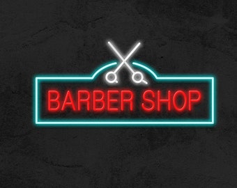 Barber Shop Neon Sign  | Barber Sign, Barber Decor, Sign for Barber Shop