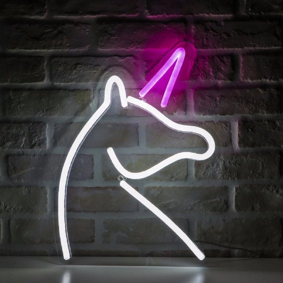 Unicorn Led Neon Sign Unicorn Party Ideas Neon Party Etsy