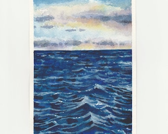 Sea Watercolor, Sea Painting, ORIGINAL Painting, Sea Artwork, Sea Wall Art, Seascape Painting, Original Watercolor, Nautical Painting