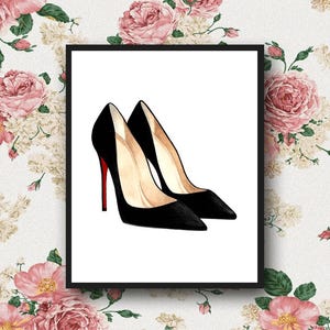 Black Shoes Print, Fashion Wall Art, Shoes Print, Fashion Print, Shoe Wall Art, Black Heels, Shoes Poster image 8