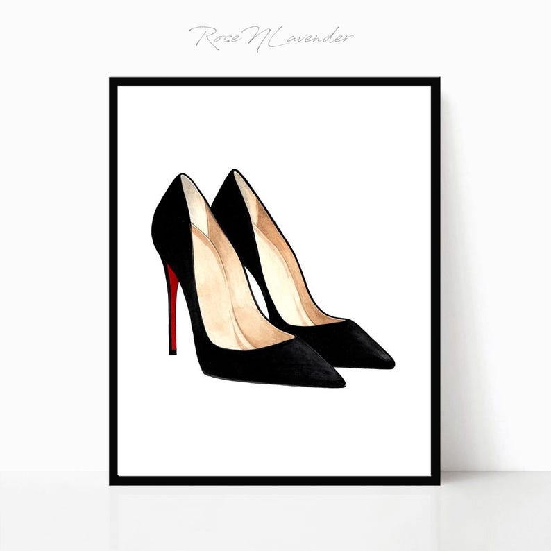 Black Shoes Print, Fashion Wall Art, Shoes Print, Fashion Print, Shoe Wall Art, Black Heels, Shoes Poster image 7