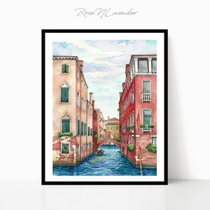 Venice Art Print Italy Painting Watercolor Italy Print Wall Art Print Venice Canal Print  Watercolor Venice Painting Travel Wall Art
