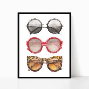 Sunglasses Art, Glasses Print, Fashion illustration, Fashion Art Print, Summer Print, Summer Poster, Sunglasses Illustration, Beach Print