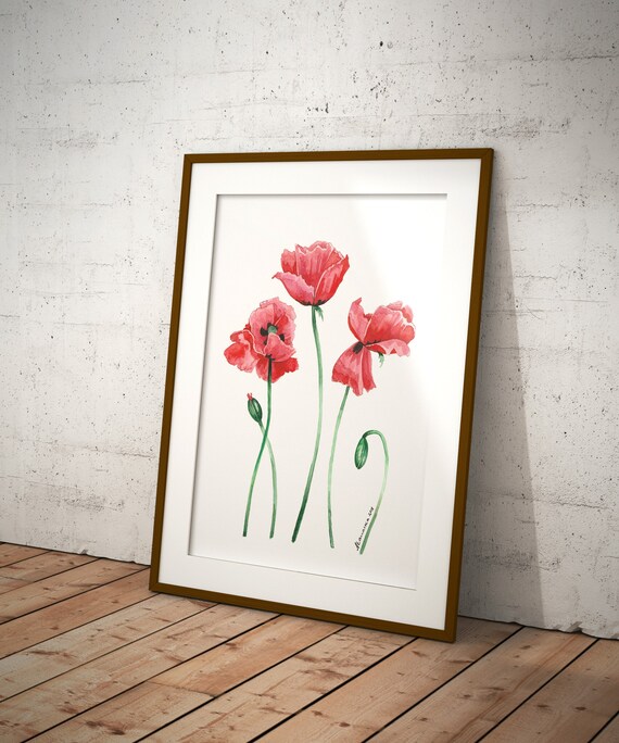 Coquelicots Rouges Imprimer Aquarelle Coquelicots Botanique Etsy Coquelicots Rouges Imprimer Aquarelle Coquelicots Botanique Etsy
