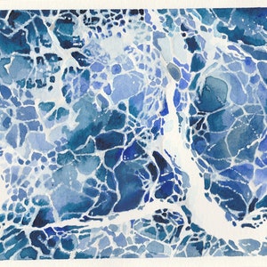 Meer Malerei, Original Aquarell, Meer Aquarell, Meer Aquarell, Miniatur Kunst, Kleines Gemälde, Maritime Wandkunst
