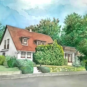 Custom House Painting Housewarming Gift Custom House Portrait Home Buyer Gift Original Watercolor Commission Painting Custum Watercolor