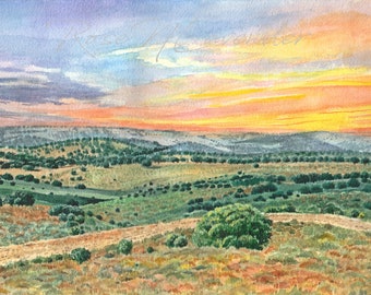 Acuarela de paisaje personalizado, pintura original, pintura personalizada, acuarela original, pintura a partir de una foto, arte por encargo, regalo para viajeros
