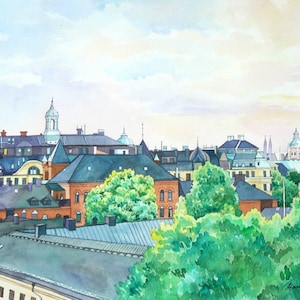 Cityscape Watercolor Painting, Painting From Photo, Architecture Art,  Custom Painting, Commision Art, Travel Painting, Anniversery Gift