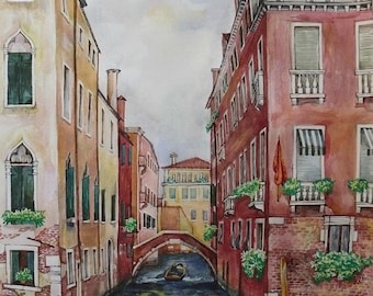 Custom Painting From Photo, Custom Cityscape Painting, Wedding Gift, Commission Painting, Original Watercolor, Custom Watercolor