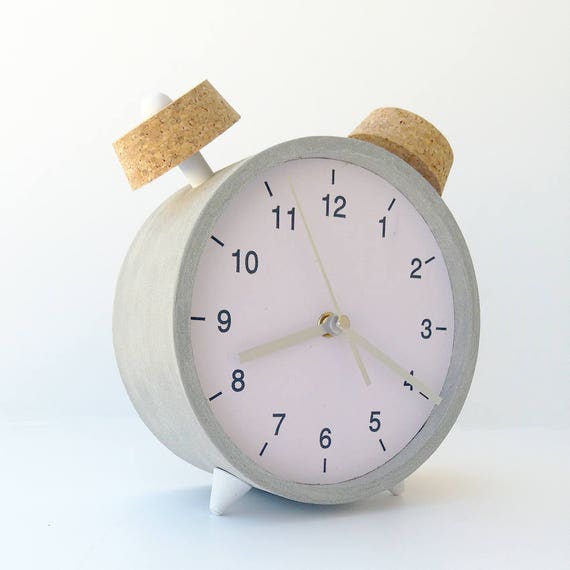 White Clock Bedroom Table Special Desk Small Retro Concrete Classic Round