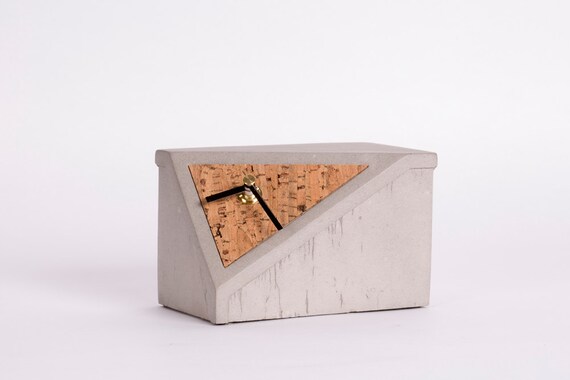 Desk Clock Concrete Clock Contemporary Clock Office Etsy