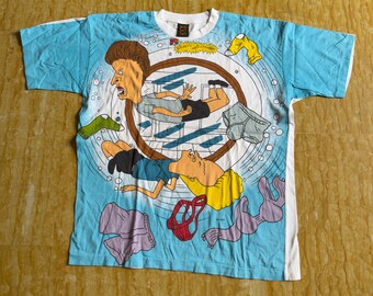 Vintage 90s Beavis and Butthead Stanley Desantis White Cotton T