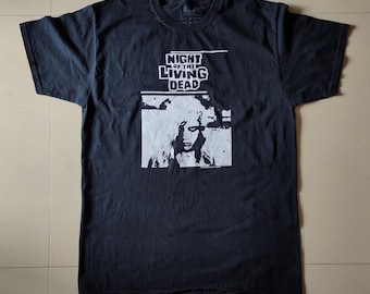 Night Of The Living Dead vtg black t-shirt poster classic cult horror movie zombie vtgtees romero undead cannibals