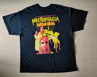 NECROPHAGIA White Worm Cathedral  vtg 2nd hand black t-shirt death metal thrash possessed anselmo killjoy oldschool vtgtees