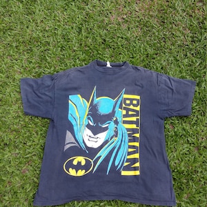 BATMAN 80'S single stitch vintage black t-shirt joker penguin robin catwoman gotham image 1