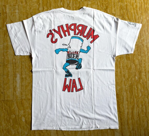 90sDELTA　MurphysLaw　ビッグプリントTシャツ　マーフィーズロウ MURPHY'S LAW Killer Beer Vintage White T-shirt - Etsy