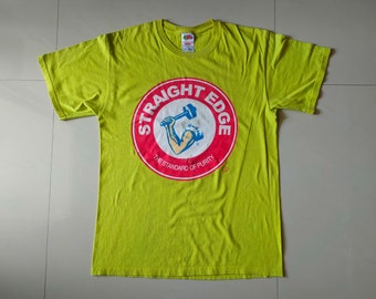 STRAIGHT EDGE vintage 90's yellow t-shirt