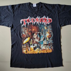 TANKARD Chemical Invasion Vtg Black T-shirt Big Teutonic Four