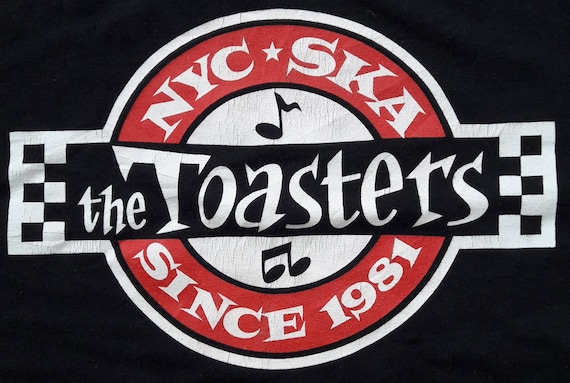 THE TOASTERS late 90's Vtg Black T-shirt Nyc Ska … - image 2