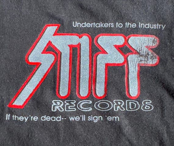 STIFF RECORDS vintage black t-shirt