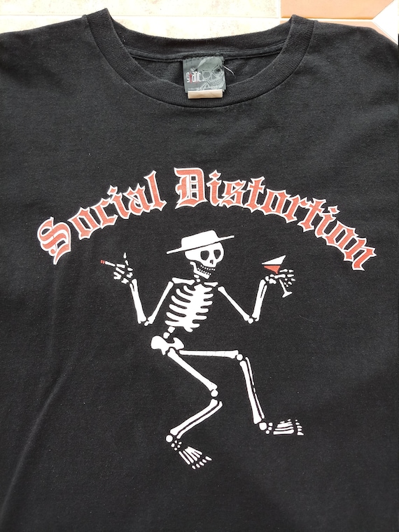 SOCIAL DISTORTION Original Vintage T-shirt Black Giant Label - Etsy