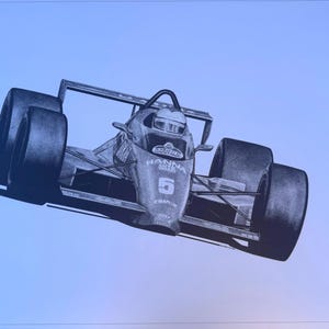 Very Rare Vintage 20x30in Limited Ed. Mario Andretti signed and numbered lithograph