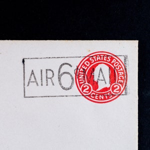 1945 Air mail over print, Stamped Envelope,  unused US Postal cover, UC8